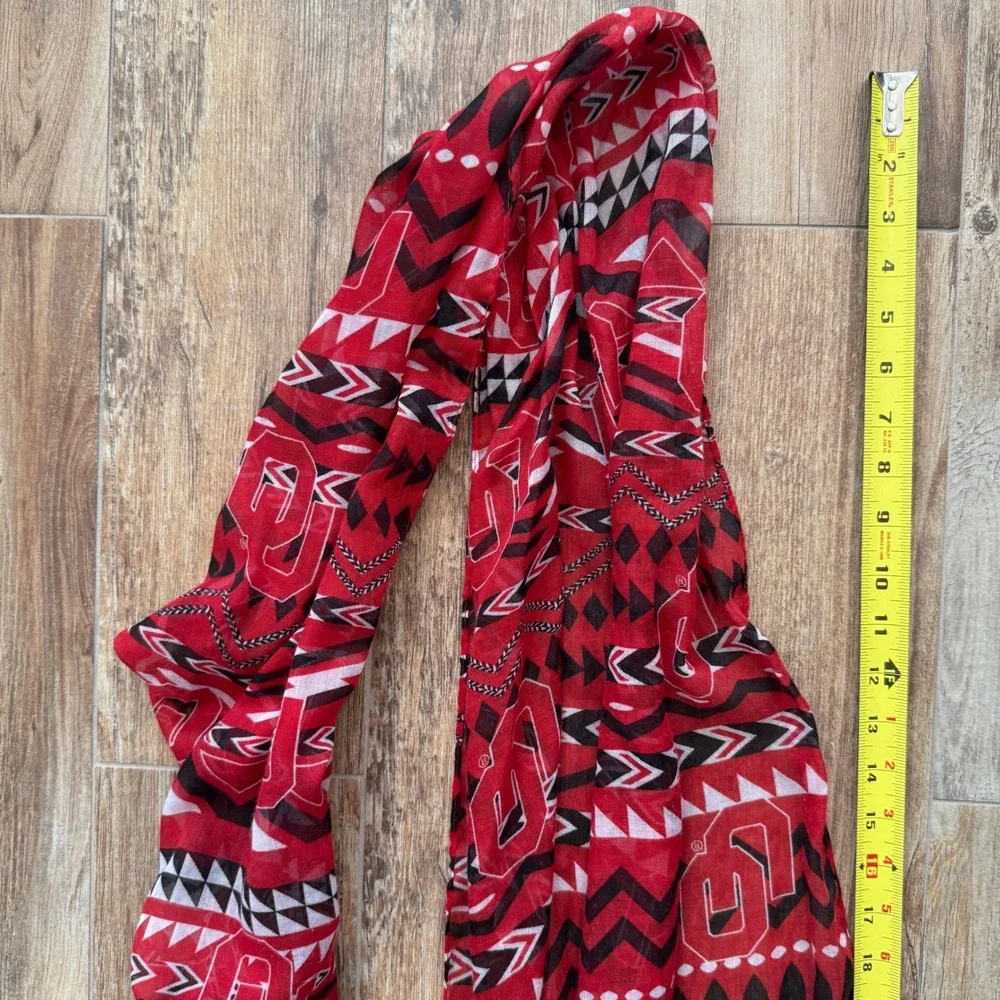 Oklahoma Sooners OU Red Black White Geometric Logo‎ Infinity Loop Scarf